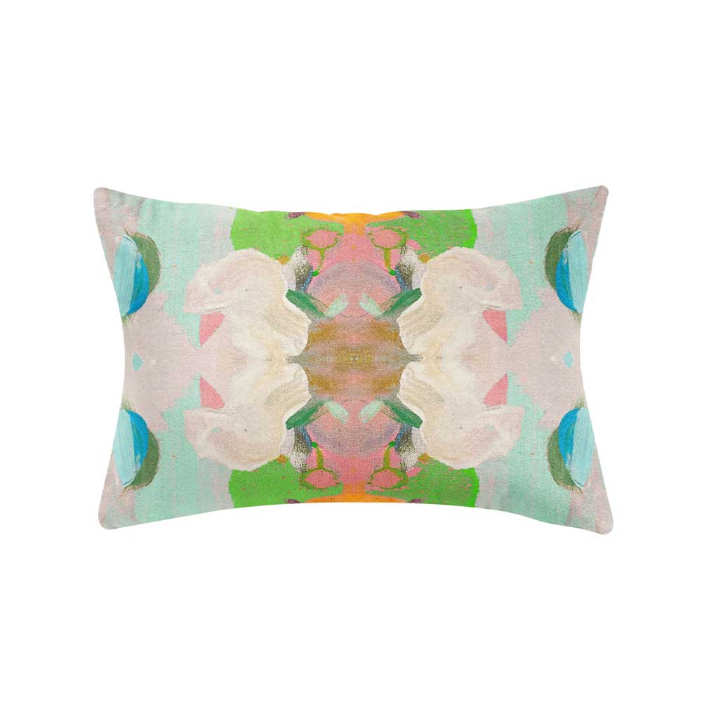 Monet's Garden Green Lumbar Pillow