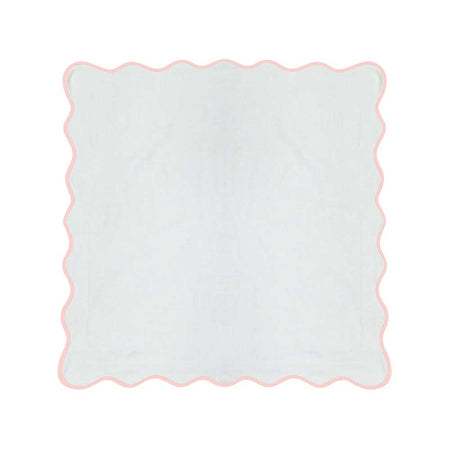 Scalloped Euro Sham - Pink/White