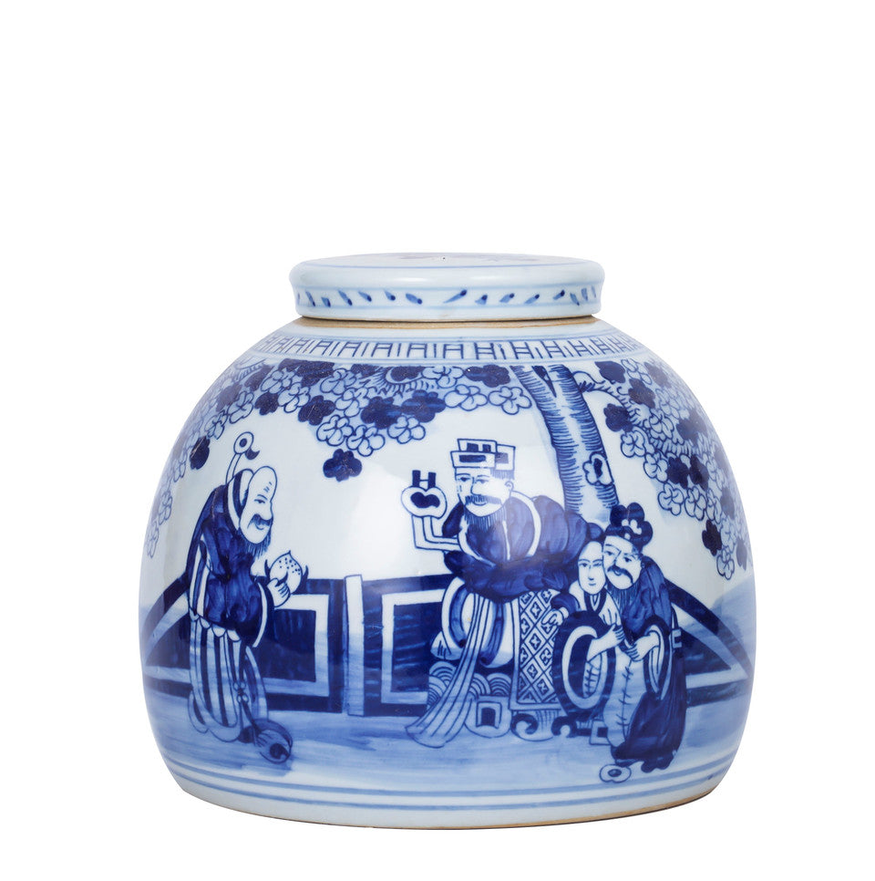 Porcelain Ming Jar Three Wise Men
