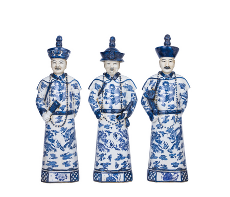 Blue And White Qing Emperors Set