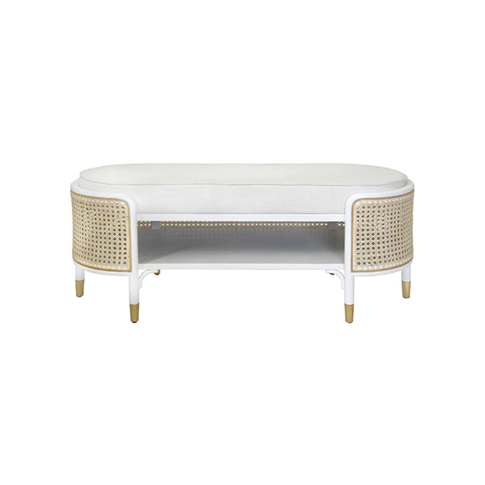 Beale White Oval Bench