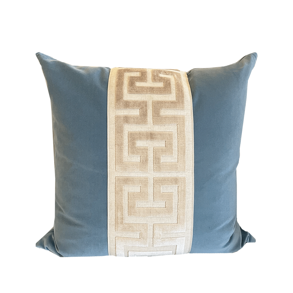 Blue Water Greek Key Pillow