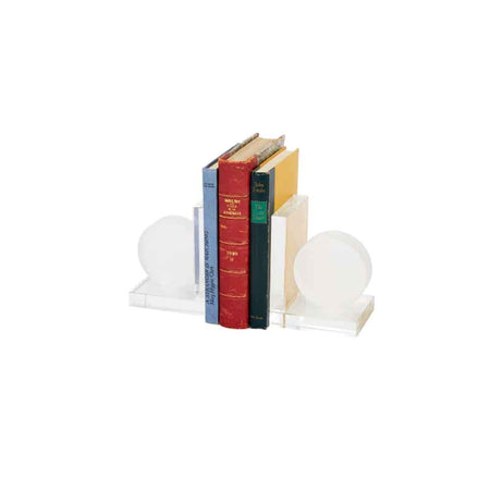 Frosted Crystal Round Bookends