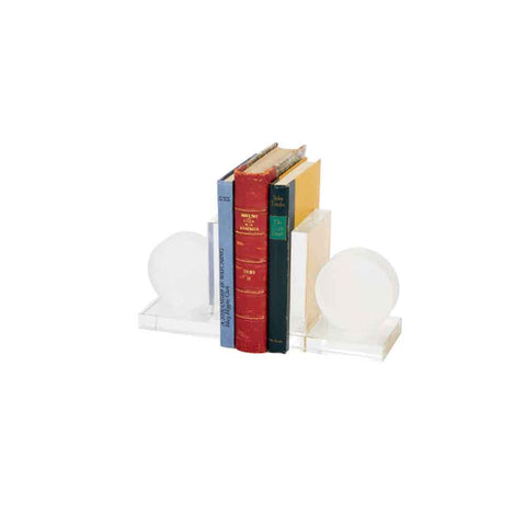 Frosted Crystal Round Bookends