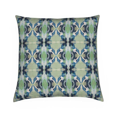 Geometric Navy and Sage Pillow