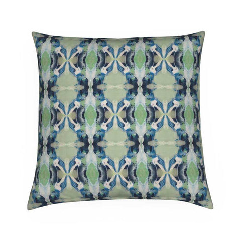 Geometric Navy and Sage Pillow