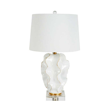 Hannah White Ceramic Wave Lamp