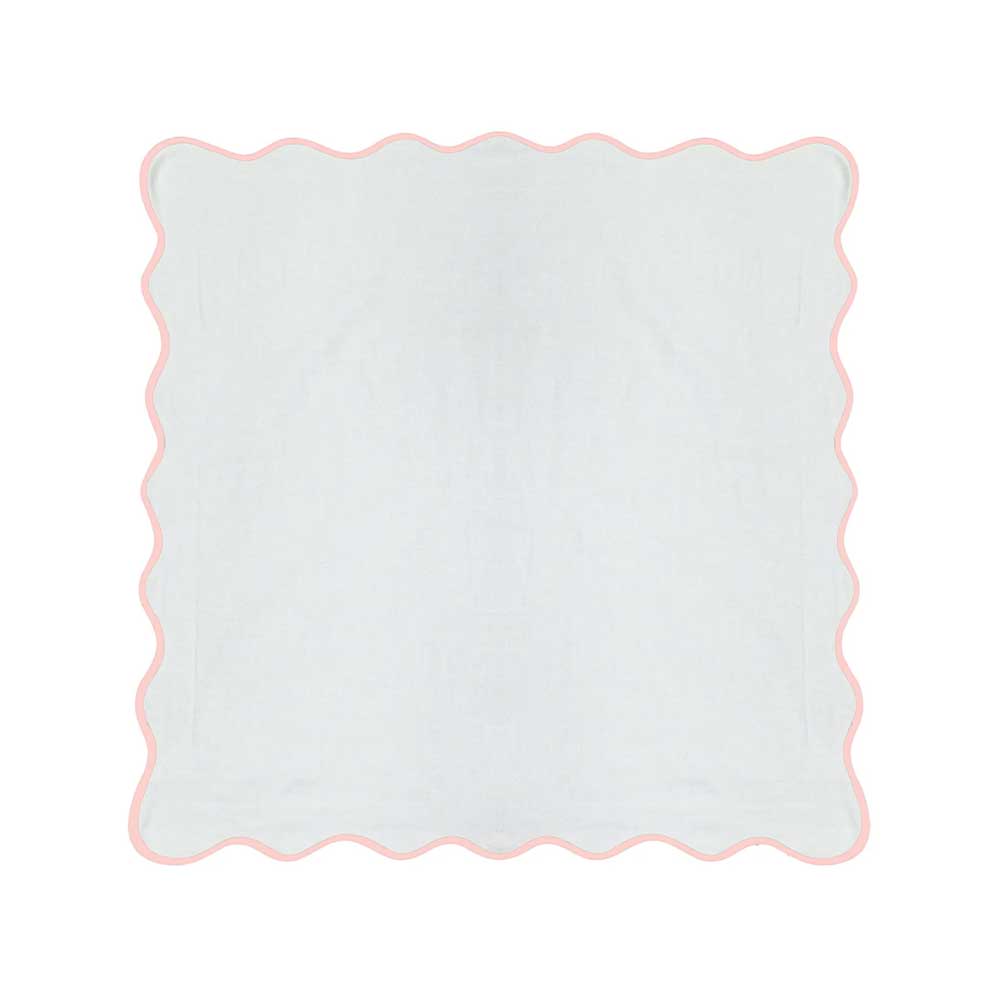 Scalloped Euro Sham - Pink/White
