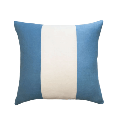 Savvy Hue Chambray with Ivory Band Pillow