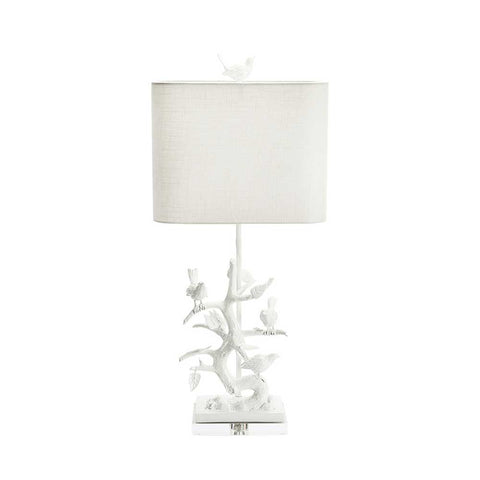 Bird on Branch White Table Lamp